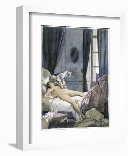 Giovanni Giacomo Casanova Chevalier de Saingalt, with Henrietta at Reggio-Auguste Leroux-Framed Art Print