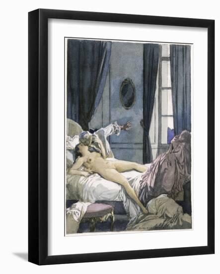 Giovanni Giacomo Casanova Chevalier de Saingalt, with Henrietta at Reggio-Auguste Leroux-Framed Art Print