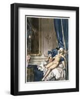 Giovanni Giacomo Casanova Chevalier de Saingalt, with Madame F at Corfu-Auguste Leroux-Framed Art Print