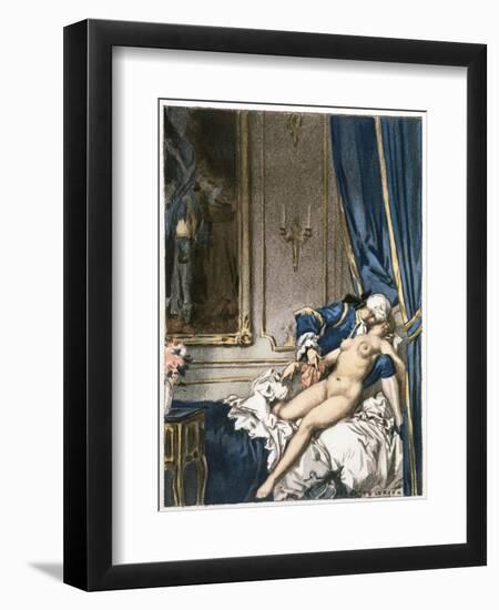 Giovanni Giacomo Casanova Chevalier de Saingalt, with Madame F at Corfu-Auguste Leroux-Framed Art Print