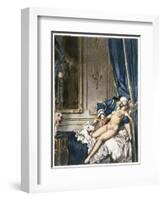 Giovanni Giacomo Casanova Chevalier de Saingalt, with Madame F at Corfu-Auguste Leroux-Framed Art Print