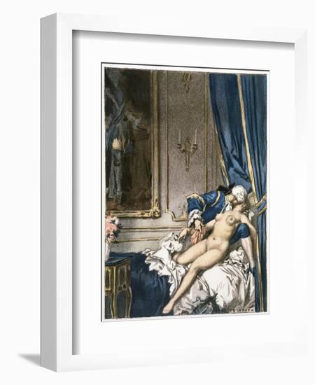 Giovanni Giacomo Casanova Chevalier de Saingalt, with Madame F at Corfu-Auguste Leroux-Framed Art Print