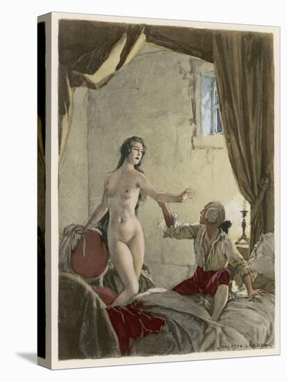 Giovanni Giacomo Casanova Italian Adventurer with His Belle Religieuse-Auguste Leroux-Stretched Canvas