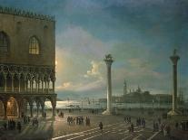 View of the Doge's Palace, the Bridge of Sighs and the Prison-Giovanni Grubacs-Framed Giclee Print