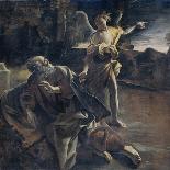 Prophet Elijah in the Desert Awakened by an Angel-Giovanni Lanfranco-Art Print