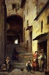 View of a Street in Sestri Levante, Riviera of Genoa, Ca 1863-Giovanni Mochi-Giclee Print