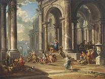 Piazza San Pietro, Rome with an Allegory of the Triumph of the Papacy-Giovanni Paolo Panini-Giclee Print