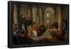 Giovanni Paolo Panini / 'Dispute of Jesus with the doctors', ca. 1725, Italian School, Canvas, ...-GIOVANNI PAOLO PANINI-Framed Poster