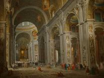 Piazza San Pietro, Rome with an Allegory of the Triumph of the Papacy-Giovanni Paolo Panini-Giclee Print