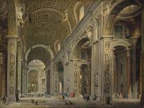 Piazza San Pietro, Rome with an Allegory of the Triumph of the Papacy-Giovanni Paolo Panini-Giclee Print