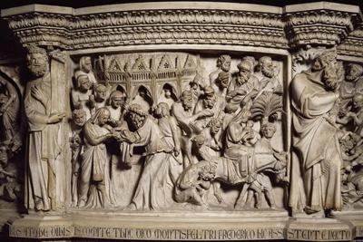 Figures of Prophets Framing Massacre of Innocents, Scene from Life of Christ