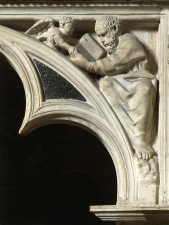 Italy, Tuscany, Pisa, Piazza Dei Miracoli, Cathedral Pulpit with Matthew the Evangelist