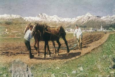 Plowing in the Engadin