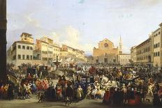 Carnival in the Square of the Holy Cross in Florence-Giovanni Signorini-Giclee Print