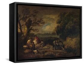 Gipsies resting with Donkey, 1795-George Morland-Framed Stretched Canvas