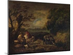 Gipsies resting with Donkey, 1795-George Morland-Mounted Giclee Print