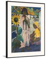 Gipsies with Sunflower-Otto Mueller-Framed Art Print