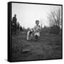 Gipsy child with a puppy, Lewes, Sussex, 1963-Tony Boxall-Framed Stretched Canvas