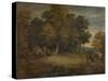 'Gipsy Encampment: Sunset', c1758, (1935)-Thomas Gainsborough-Stretched Canvas