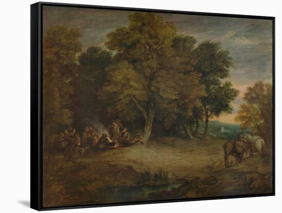 'Gipsy Encampment: Sunset', c1758, (1935)-Thomas Gainsborough-Framed Stretched Canvas