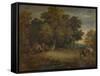 'Gipsy Encampment: Sunset', c1758, (1935)-Thomas Gainsborough-Framed Stretched Canvas