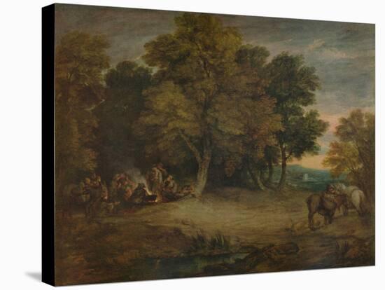 'Gipsy Encampment: Sunset', c1758, (1935)-Thomas Gainsborough-Stretched Canvas