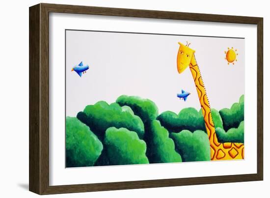 Giraffe and Birds, 2002-Julie Nicholls-Framed Giclee Print