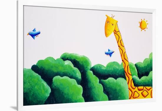 Giraffe and Birds, 2002-Julie Nicholls-Framed Giclee Print