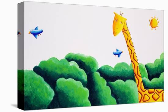 Giraffe and Birds, 2002-Julie Nicholls-Stretched Canvas