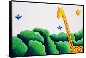 Giraffe and Birds, 2002-Julie Nicholls-Framed Stretched Canvas