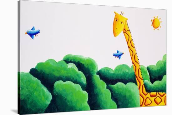 Giraffe and Birds, 2002-Julie Nicholls-Stretched Canvas