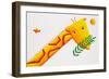 Giraffe and Leaves, 2002-Julie Nicholls-Framed Giclee Print