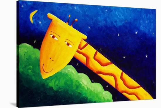 Giraffe and Moon, 2002-Julie Nicholls-Stretched Canvas