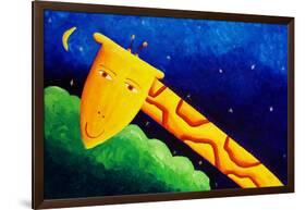 Giraffe and Moon, 2002-Julie Nicholls-Framed Giclee Print