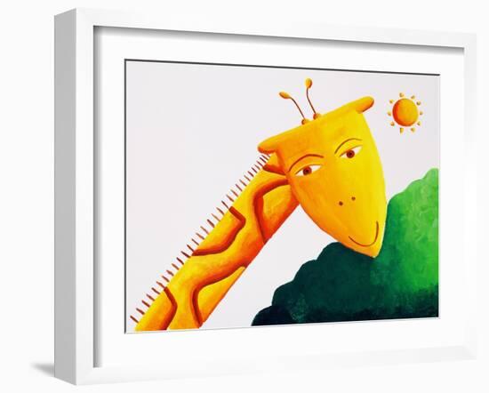 Giraffe and Sun, 2002-Julie Nicholls-Framed Giclee Print