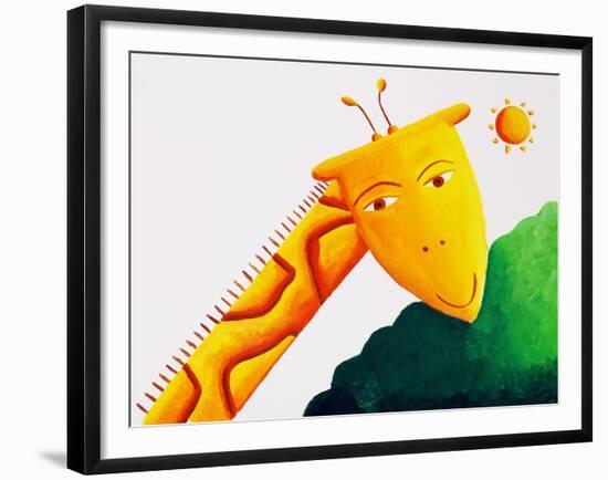 Giraffe and Sun, 2002-Julie Nicholls-Framed Giclee Print