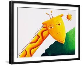 Giraffe and Sun, 2002-Julie Nicholls-Framed Giclee Print