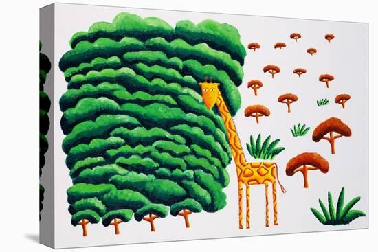 Giraffe and Trees, 2002-Julie Nicholls-Stretched Canvas