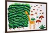 Giraffe and Trees, 2002-Julie Nicholls-Framed Giclee Print