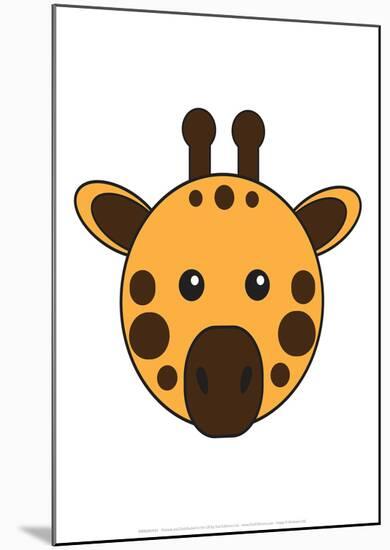 Giraffe - Animaru Cartoon Animal Print-Animaru-Mounted Giclee Print