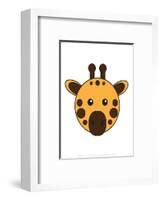 Giraffe - Animaru Cartoon Animal Print-Animaru-Framed Giclee Print