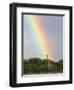 Giraffe, at End of Rainbow, Etosha National Park, Namibia-Tony Heald-Framed Premium Photographic Print