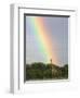 Giraffe, at End of Rainbow, Etosha National Park, Namibia-Tony Heald-Framed Premium Photographic Print