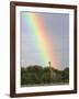 Giraffe, at End of Rainbow, Etosha National Park, Namibia-Tony Heald-Framed Photographic Print