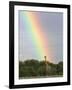 Giraffe, at End of Rainbow, Etosha National Park, Namibia-Tony Heald-Framed Photographic Print