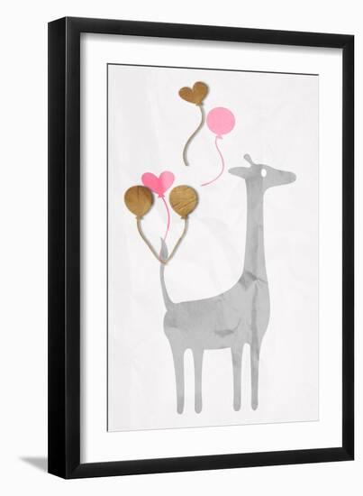 Giraffe Baloons-Jace Grey-Framed Art Print