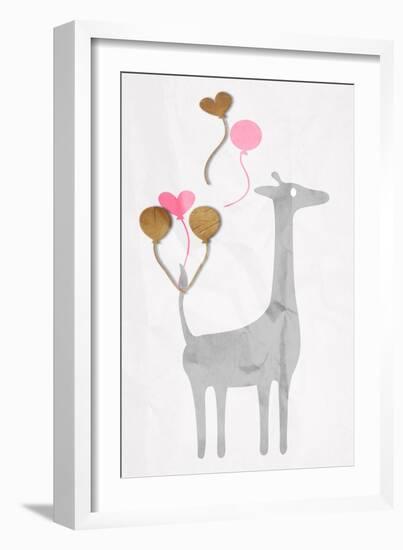 Giraffe Baloons-Jace Grey-Framed Art Print