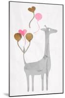 Giraffe Baloons-Jace Grey-Mounted Art Print