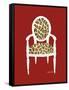 Giraffe Chair on Red-Chariklia Zarris-Framed Stretched Canvas