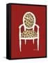 Giraffe Chair on Red-Chariklia Zarris-Framed Stretched Canvas